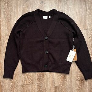 New! Cyrus chocolate brown cardigan, medium